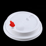 (Exc VAT) 90mm LID WITH RED PLUG (White/Transparent) - 50pcs Boba Formosa