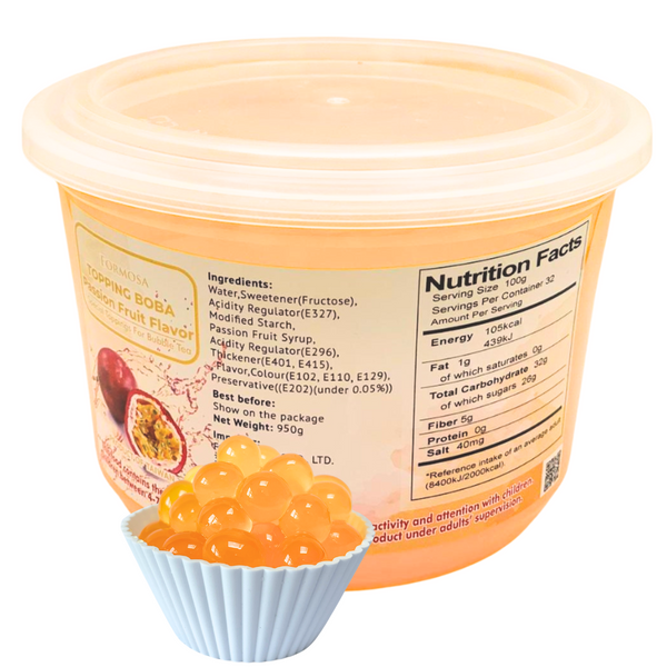 (B) Passion Fruit Flavoured Popping Balls 950g Boba Formosa