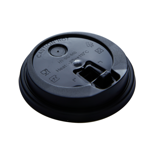 (Inc VAT) 90mm COFFEE CUP LID-BLACK 熱飲杯蓋 （黑） Boba Formosa