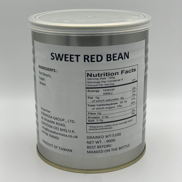 Boiled Sweet Red Bean 900g 蜜紅豆 Boba Formosa