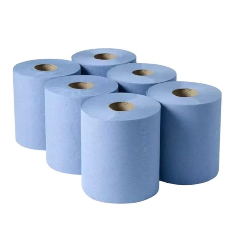 (Inc VAT) BLUE ROLL 2ply - Made in UK (6 Rolls)